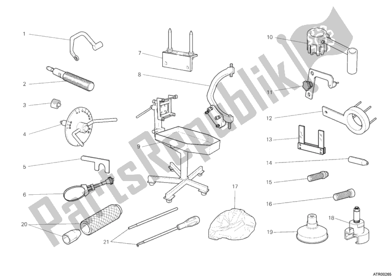 Todas as partes de Ferramentas De Serviço De Oficina, Motor I do Ducati Superbike 848 EVO 2012